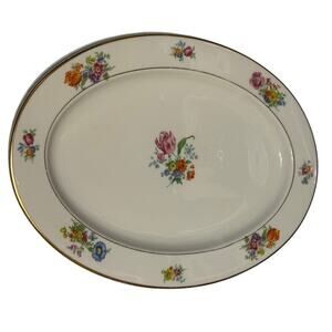 Lamberton · Serving Platter · Rita Maria · Floral Bouquet Pattern · Ivory China